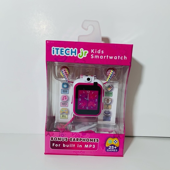 🆕 iTech Junior Girls Earbuds & Smartwatch Set - Rainbow Checker - Picture 5 of 8